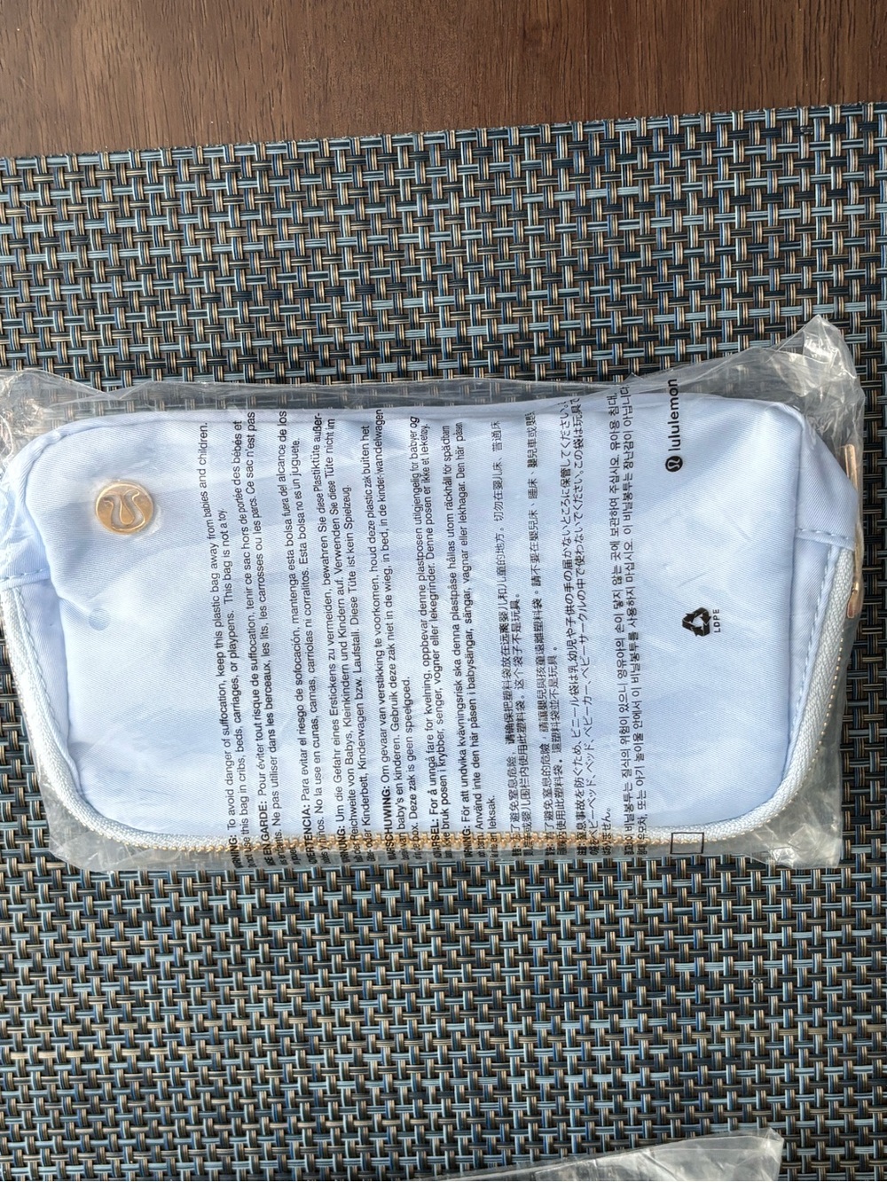 BNWT Lululemon baby Blue everywhere, belt bag with Rose Gold Logo…sold out!
